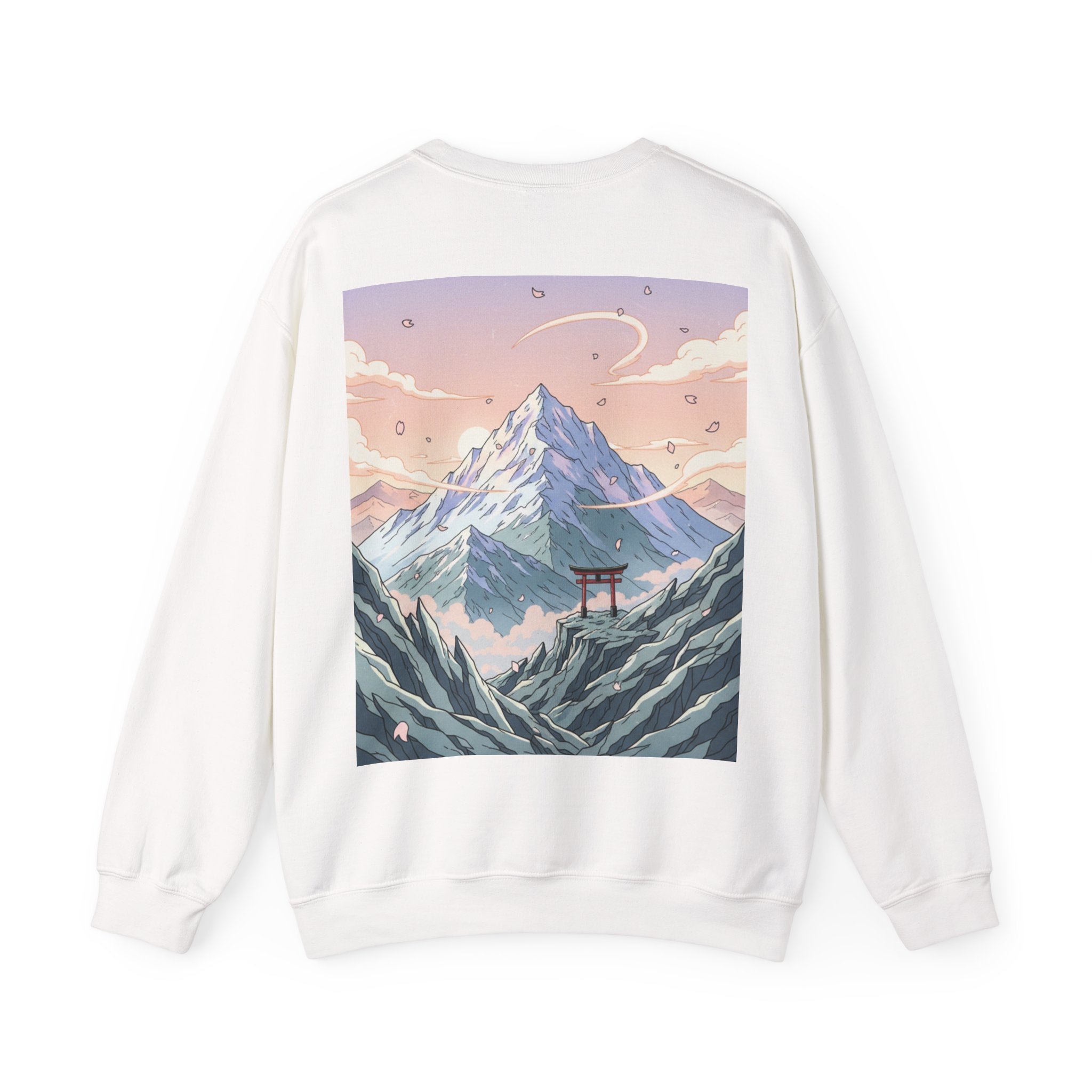 Alien Hiker Crewneck Sweatshirt — Cute Green Alien on Mountain Graphic