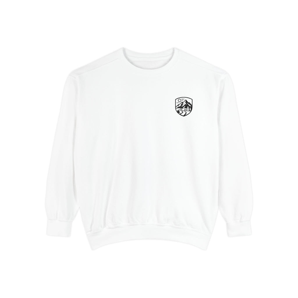 Mountain Crest Sweatshirt — Minimal Outdoor Logo Crewneck