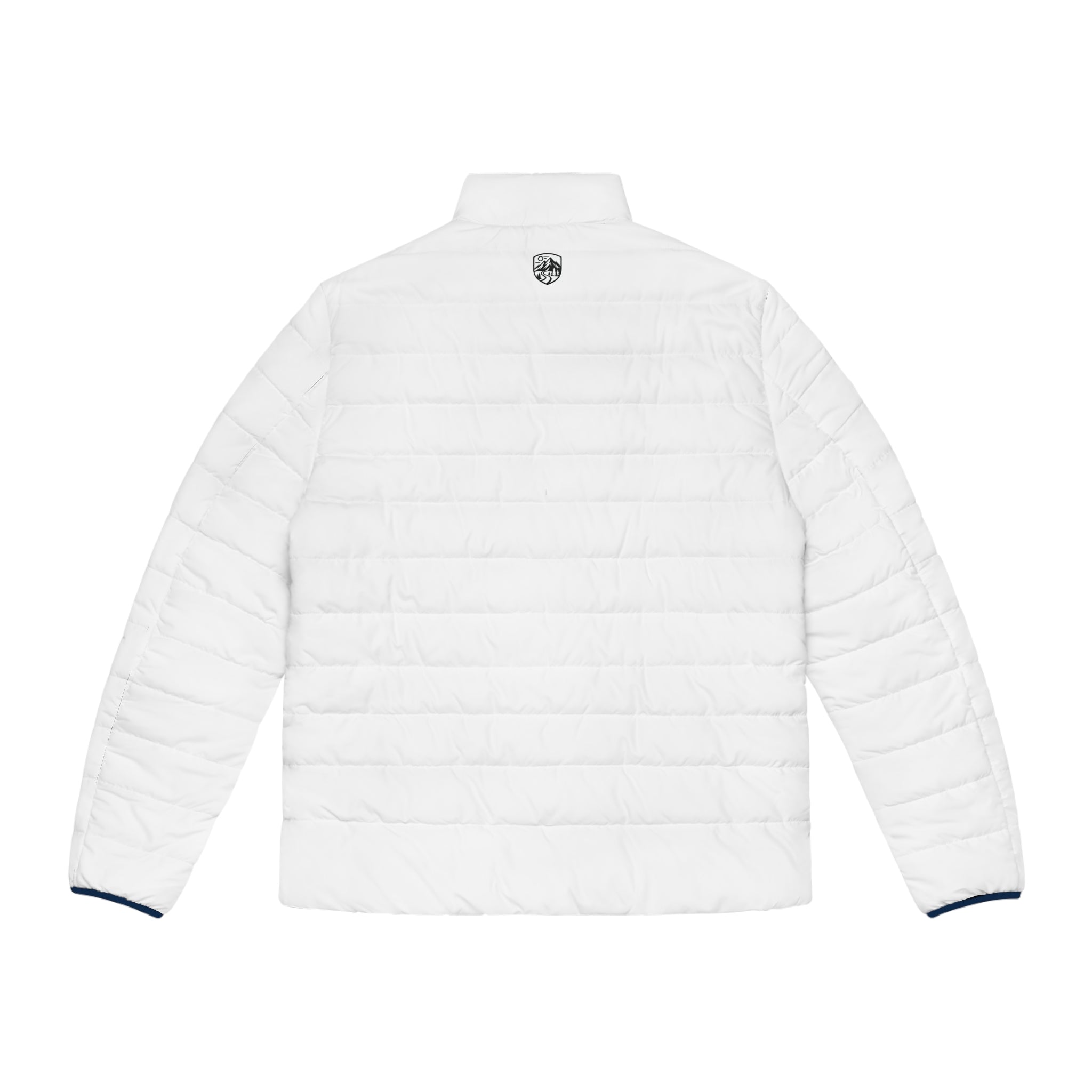 Men’s Quilted Puffer Jacket — Minimal Crest Logo, Lightweight Winter Coat